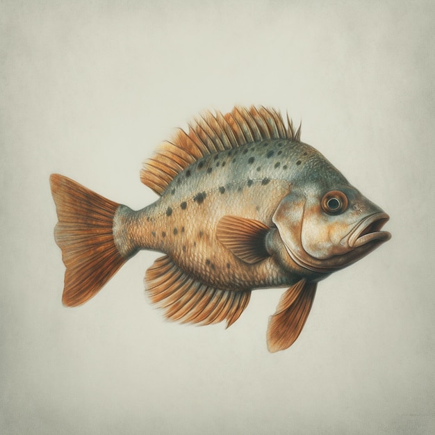 c'è un pesce dipinto su un muro bianco generativo ai