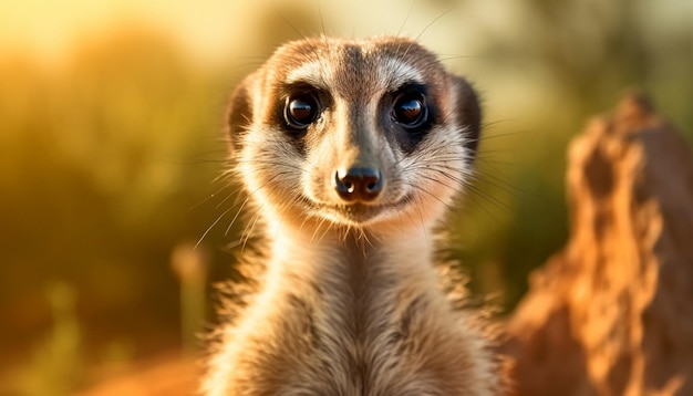 c'è un piccolo animale che guarda l'ai generativa della fotocamera