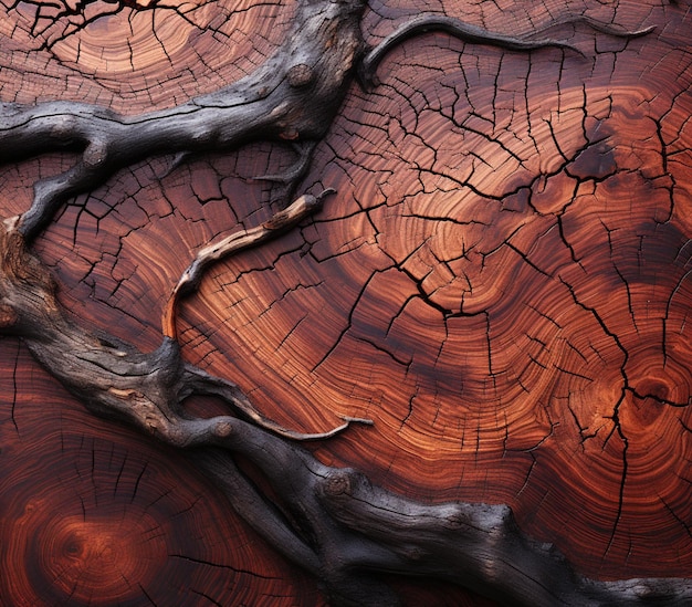 c'è un primo piano di un tronco di albero con un nodo generativo ai