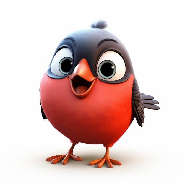 c'è un uccello rosso con un becco nero e un ai generativo dal becco rosso