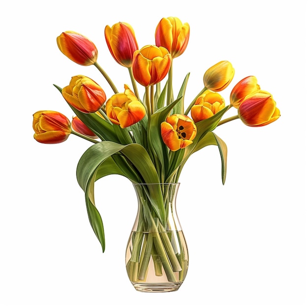 C'è un vaso con un mazzo di fiori in esso generativo ai