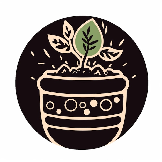 C'è un vaso con una pianta che cresce fuori di esso generativo ai