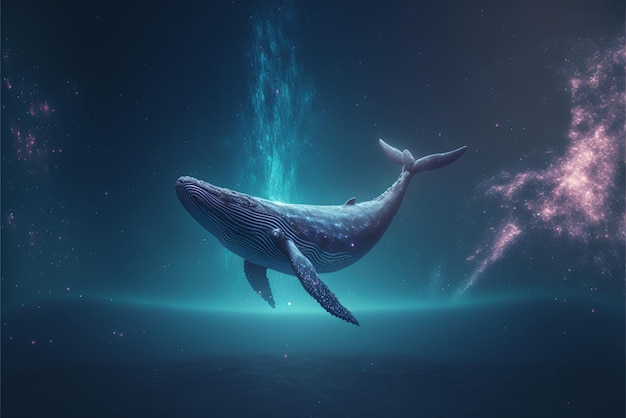 C'è una balena e nell'acqua generativa ai