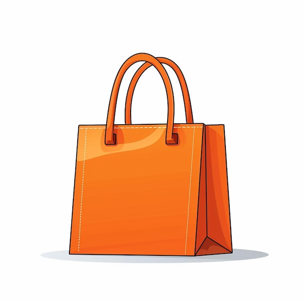 C'è una borsa arancione con una maniglia generativa.