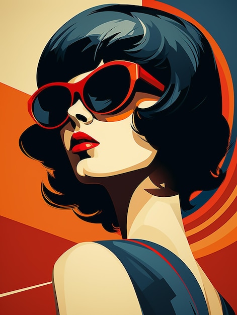 C'e' una donna con gli occhiali da sole e un cappello rosso e gli occhiali da sole generative ai.