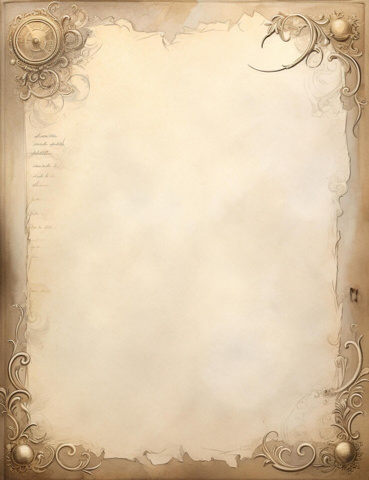 Foto c'è una foto di una carta con una pergamena e un orologio generativo ai