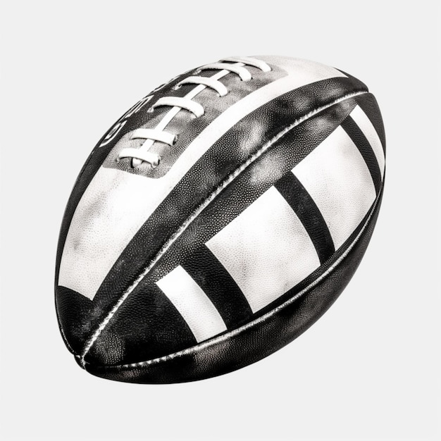 C'è una foto in bianco e nero di un pallone da rugby ai generativo