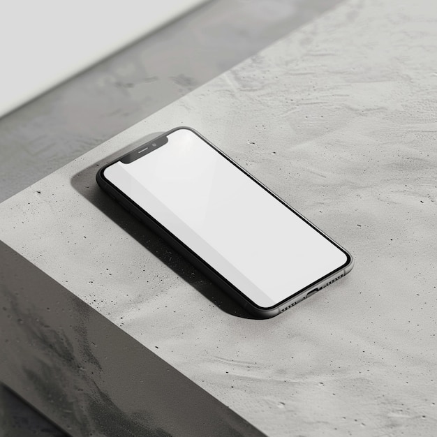 c'è una foto in bianco e nero di un telefono su una superficie di cemento generativa ai