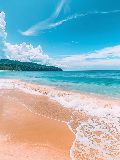 C'è una persona che cammina sulla spiaggia con una tavola da surf generativa ai