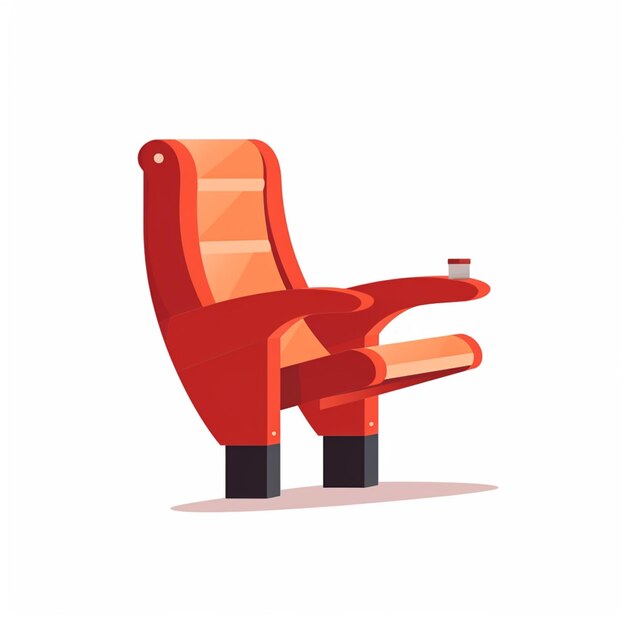 c'è una sedia rossa con una tazza su di essa generativo ai