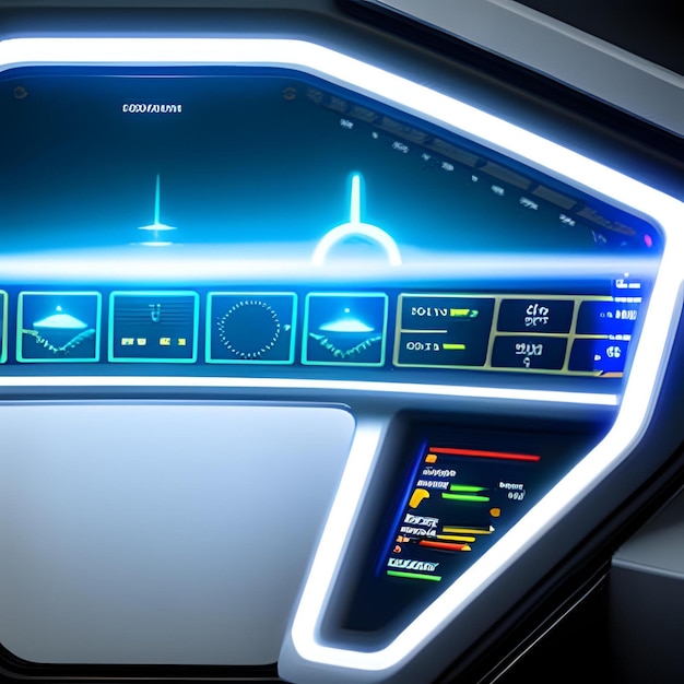Cabina di pilotaggio futuristica dell'astronave
