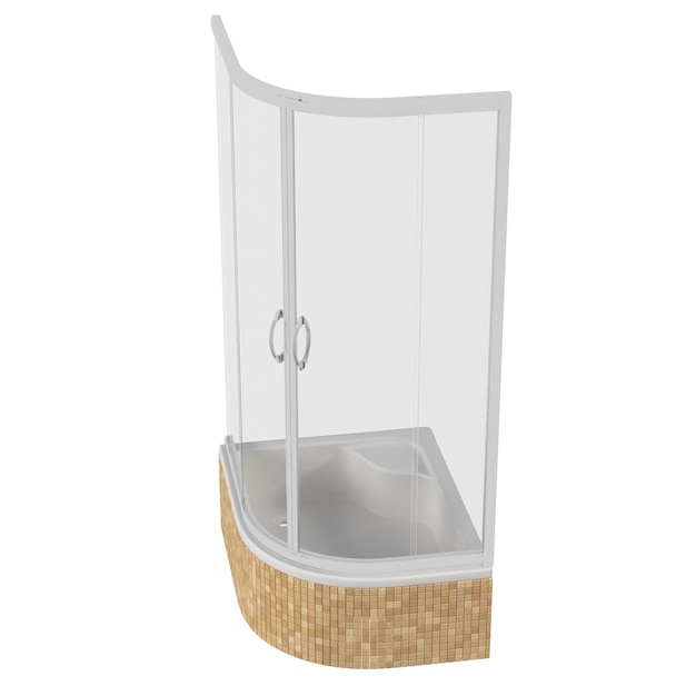 cabina doccia isolata su sfondo bianco illustrazione 3D cg render