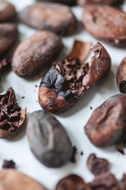 Cacao arrostito in primo piano Shallow dof