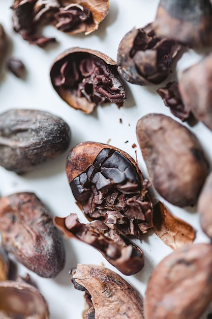 Cacao arrostito in primo piano Shallow dof