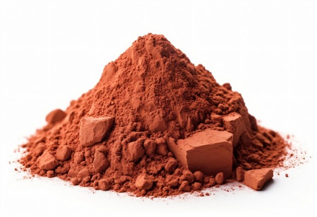 cacao in polvere cacao isolato su sfondo bianco