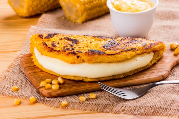 Cachapas con formaggio burro di mais mais macinato e formaggio bianco Cucina venezuelana