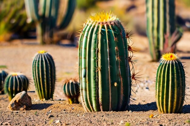 Cactus arrotondati nel giardino tropicale