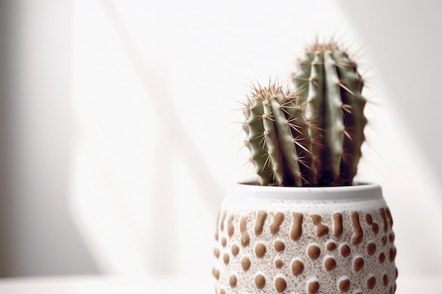 cactus in bellissimo vaso da vicino