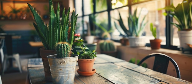 Cactus in un affascinante caffè