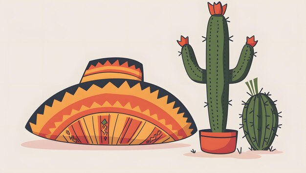 Cactus in un cappello sombrero Cactus messicano