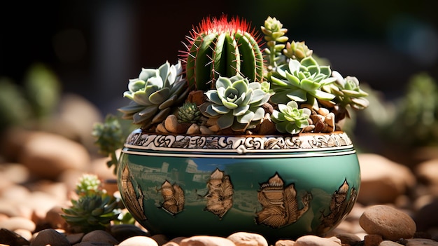 Cactus sferico in vaso