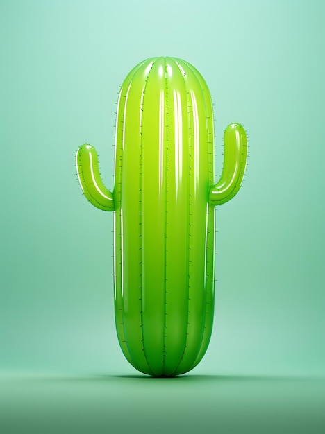 Cactus verde su sfondo verde