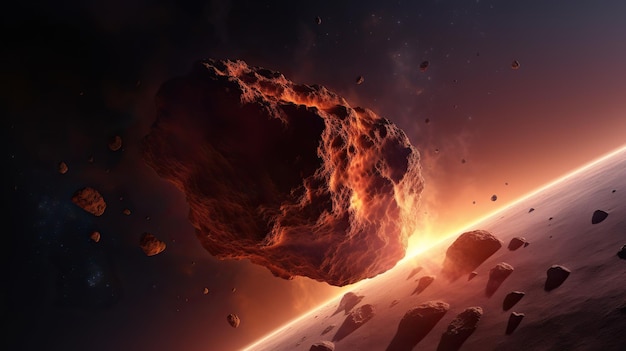 Caduta di un asteroide sulla terra Fine del mondo Armageddon