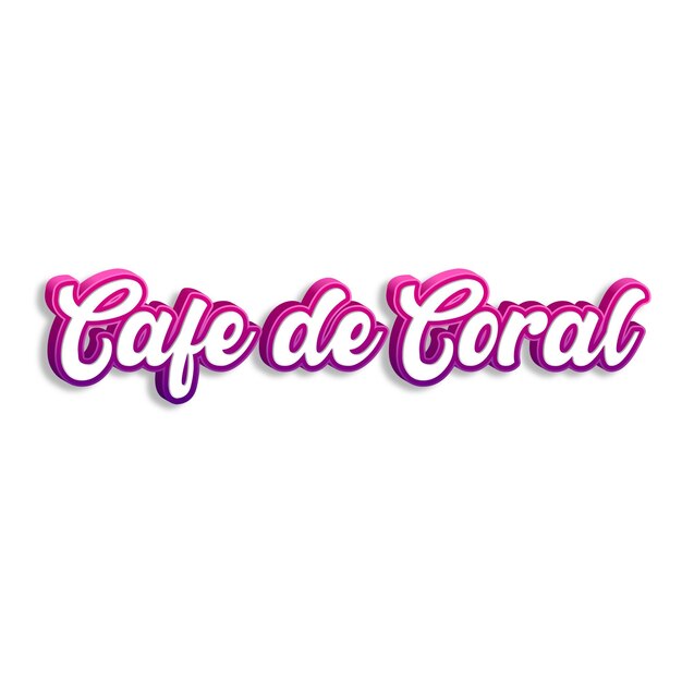 CafedeCoral tipografia 3d design giallo rosa bianco sfondo foto jpg