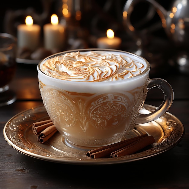 Caffè caldo al vapore con latte