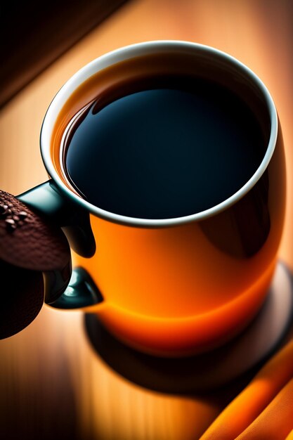 Caffè caldo aromatico mattutino ai generativo