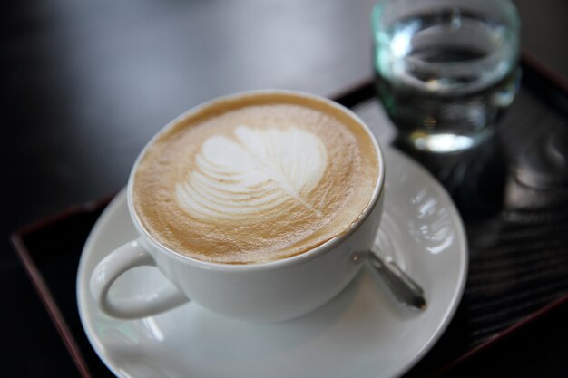 Caffè cappuccino in primo piano