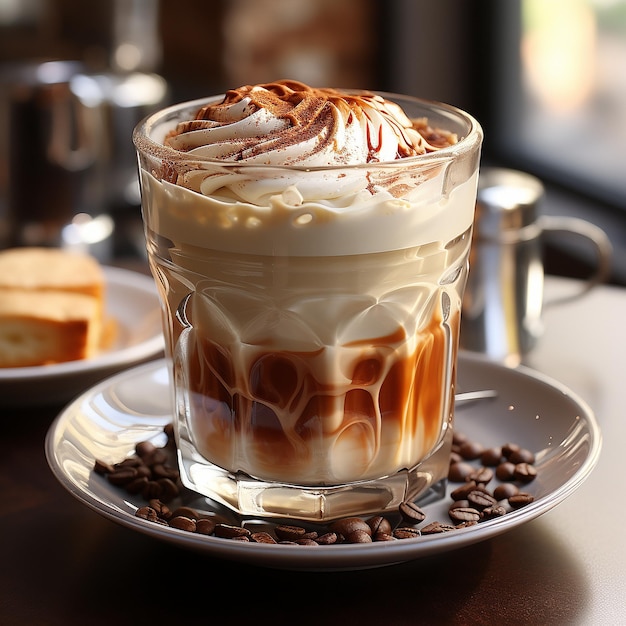 caffè cappuccino in tazza di vetro