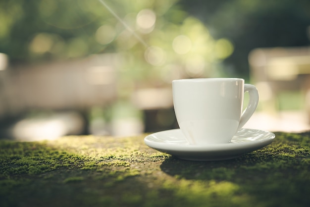 caffè del mattino con la luce del sole.