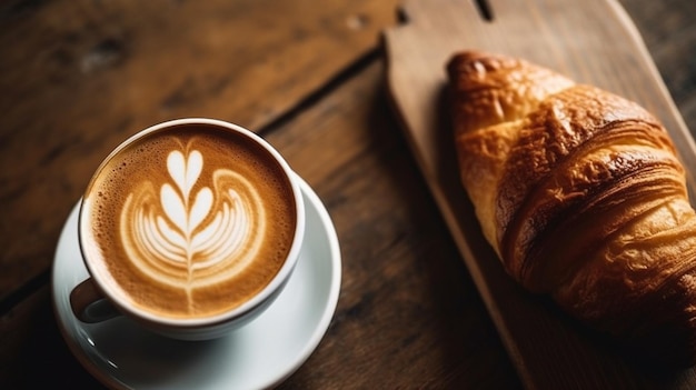 Caffe' e croissant Latte Un perfetto inizio di giornata