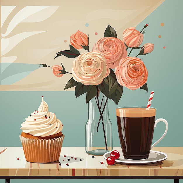 Caffè e cup cake