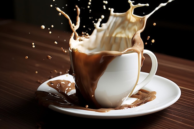 Caffè e splash di latte