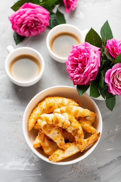 Caffè espresso e mini croissant