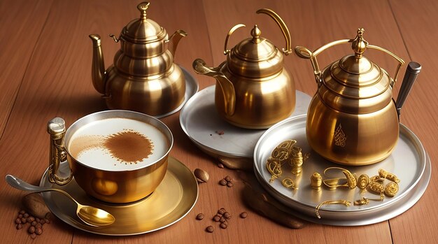 Caffè filtro dell'India meridionale servito in una tradizionale tazza di ottone o acciaio inossidabile