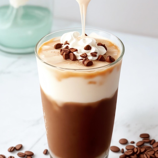 Caffè ghiacciato con panna montata