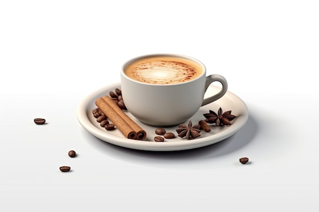 caffè in stile minimalista su sfondo isolato