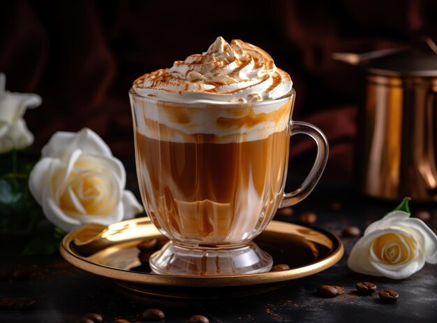 Caffè latte con panna