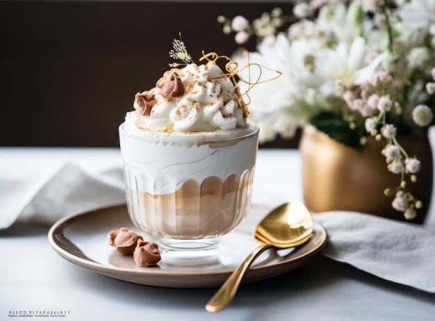 Caffè latte con panna