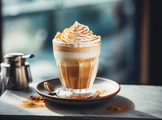 Caffè latte con panna