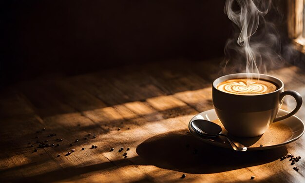 Caffè mattutino in un ambiente rustico