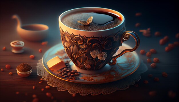 Caffè sfondo fantastico bella tazza