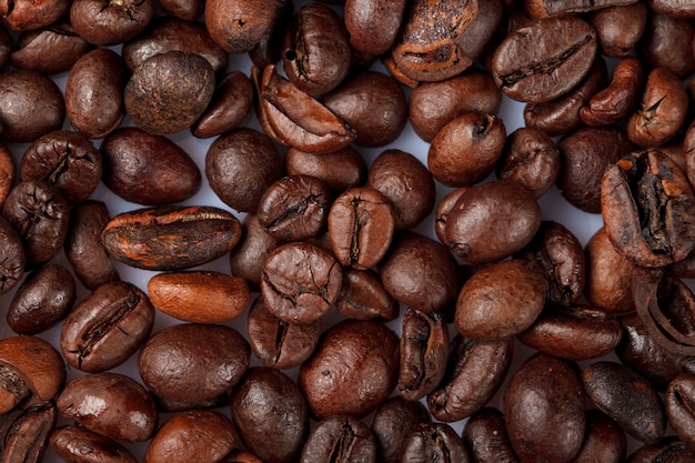 Caffè tostato in grani. Avvicinamento