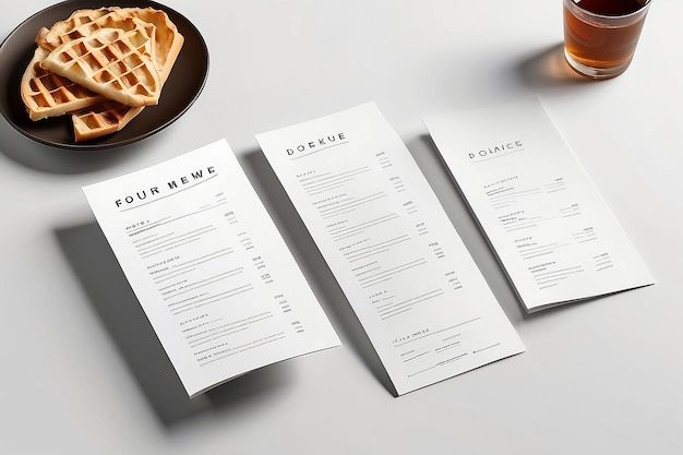 Caffeine Creations Mockup del menu della caffetteria con spazio bianco