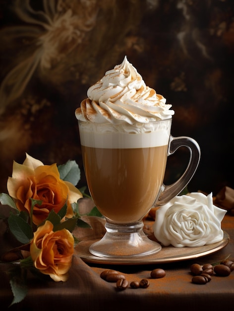 Caffelatte con panna montata