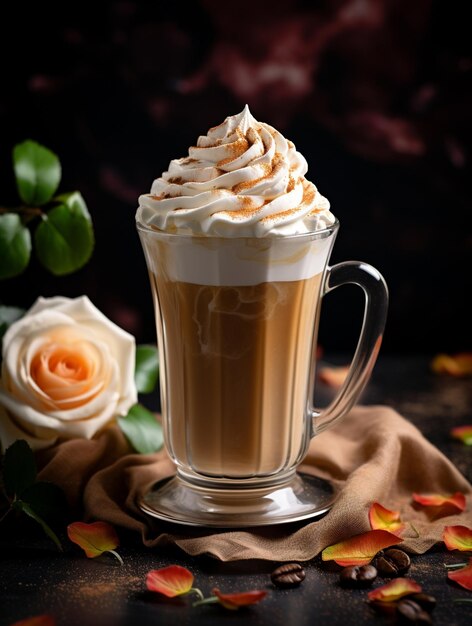 Caffelatte con panna montata