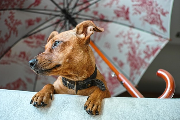 cagnolino che aspetta il suo padrone sul divano di casa